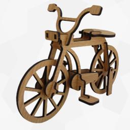 پازل سه بعدی چوبی طرح دوچرخه با جزییات و زیبا محکم و سبک