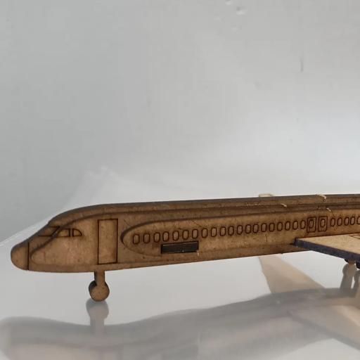 پازل سه بعدی چوبی هواپیما مسافربری با جزییات و زیبا محکم و سبک