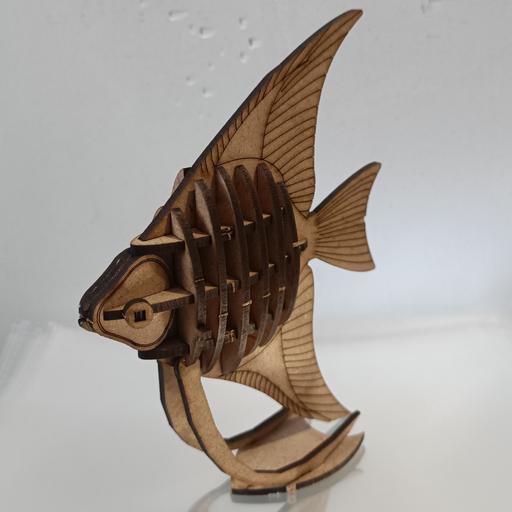 پازل سه بعدی چوبی طرح ماهی با جزییات و زیبا محکم و سبک