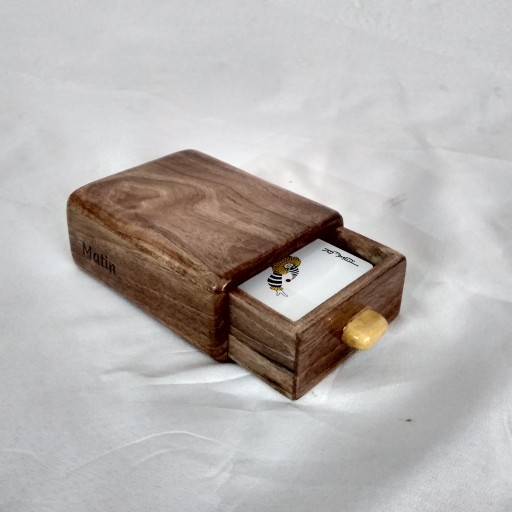 جعبه چوبی کارت بازی مدل کشویی
