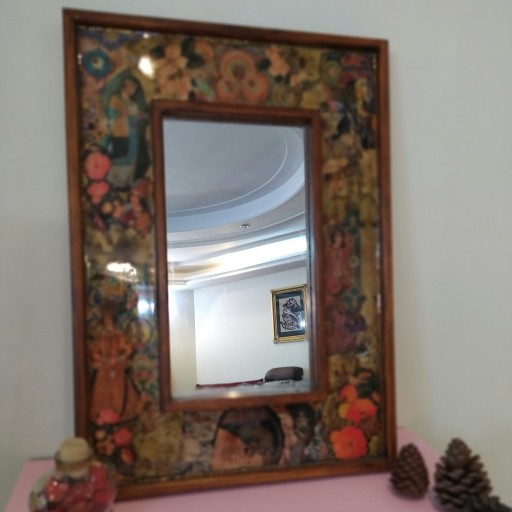 آینه چوبی قدی (دکوپاژ)