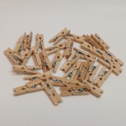 گیره چوبی رنگ چوب کوچک بسته 20 عددی