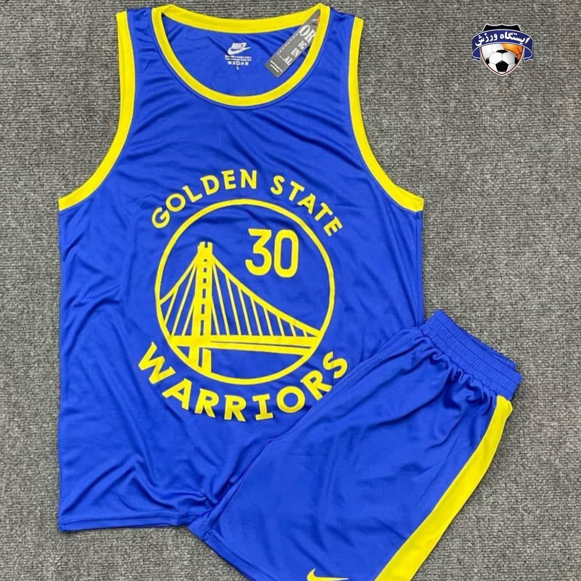 ست آستین حلقه ایی و شورت بسکتبالی Golden state با کیفیت عالی ، تولید ملی