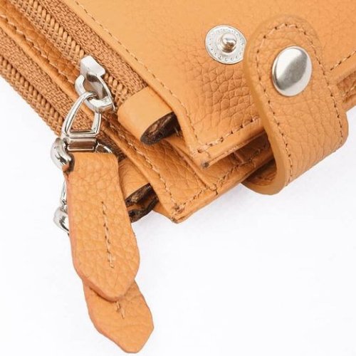 کیف پول چرم گاوی درجه یک زنانه مدل مهر دادای جای کارت واسکناس و موبایل
