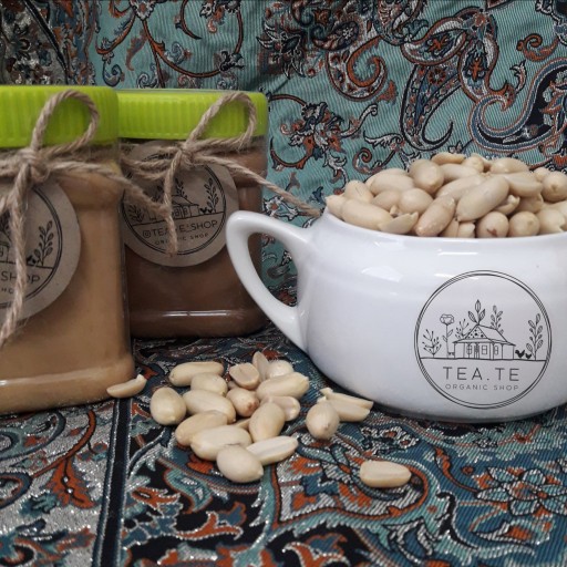 کره ی بادام زمینی طعم دار خانگی(شکلاتی) بادام آستانه اشرفیه