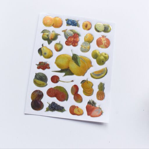 برچسب طرح میوه ها استیکر کاغذی براق