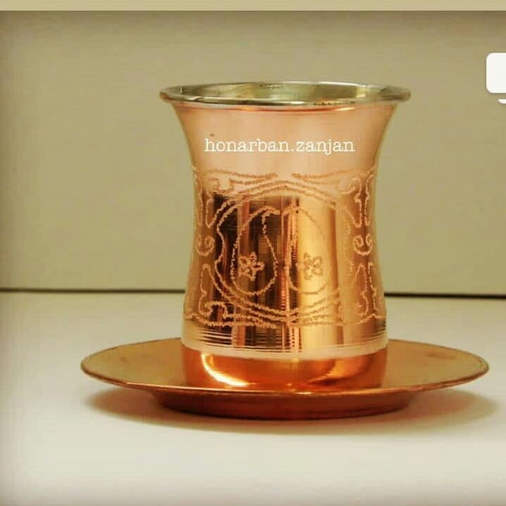 استکان و نعلبکی 12 پارچه مسی