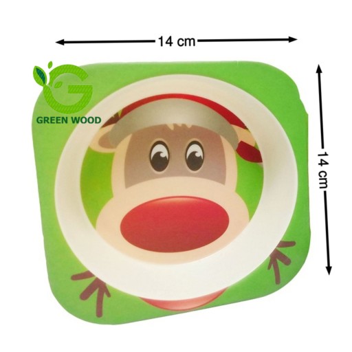 کاسه کودک بامبو فایبر (ظرف کودک) طرح گوزن کد Gw120301005