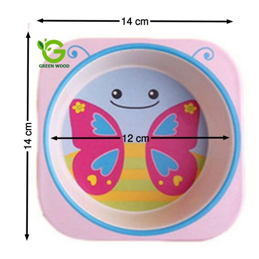 کاسه کودک بامبو فایبر (ظرف کودک) طرح پروانه کد Gw120301018