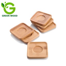 ست 6 عددی زیر لیوانی (زیر فنجانی) چوبی بامبو مدل Sq10 کد Gw143001002