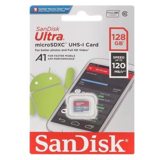 SanDisk Ultra microSDXC UHS-I U1-(120MB/s)-128GB (گارانتی سورین)
قیمت