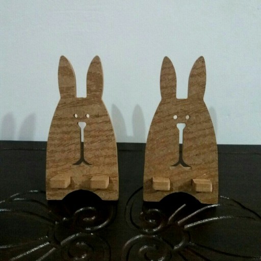 هولدر گوشی و کارت  چوبی مدل خرگوش