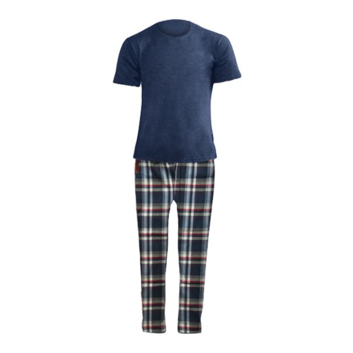 ست تی شرت و شلوار مردانه لباس خونه مدل طه کد 3184907 جنس پنبه جودون رنگ سرمه ای(آبی کاربنی)