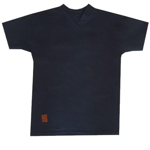 تی شرت یقه هفت مردانه لباس خونه مدل 990905 رنگ آبی نفتی (سرمه ای تیره)