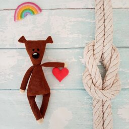 عروسک خرس مستربین کاملا دست بافت وایمن برای کودکان 
