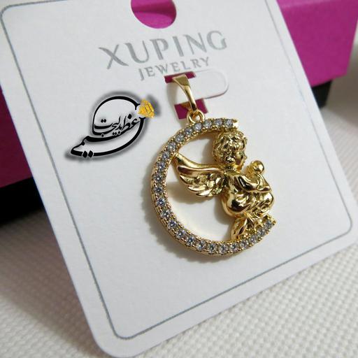 گردنبند برند Xuping از جنس مس و روکش طلا طرح فرشته زیبا با کیفیت مشابه طلا 1