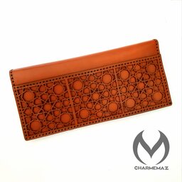 کیف پول زنانه چرم طبیعی اصل دستدوز با طراحی بسیار زیبا