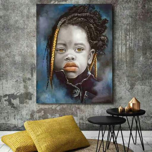 تابلو بوم چاپی لاویا طرح بچه سیاه پوست کد ART-839