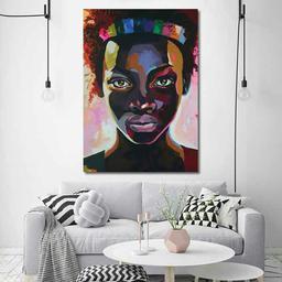 تابلو بوم چاپی لاویا طرح پرتره زن سیاه پوست کد ART-934