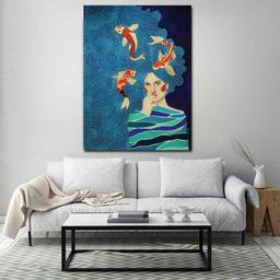 تابلو بوم چاپی لاویا طرح نقاشی ترک زن کد ART-974