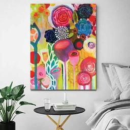 تابلو بوم چاپی لاویا طرح گل های رنگی کد ART-1173