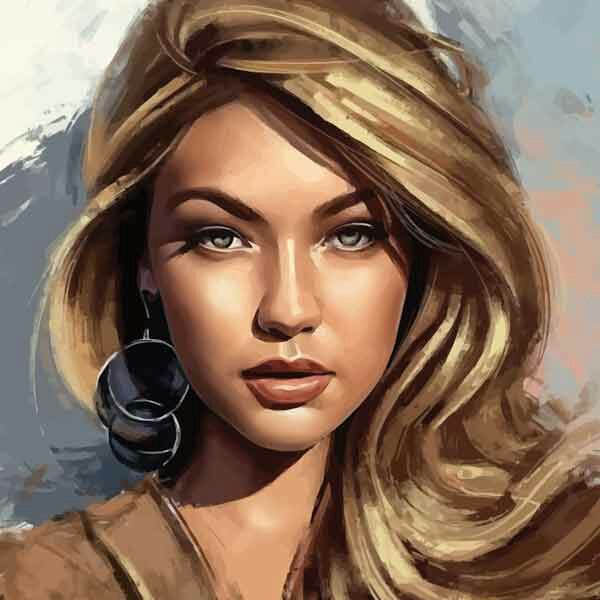 تابلو بوم چاپی لاویا طرح پرتره زن کد ART-1332