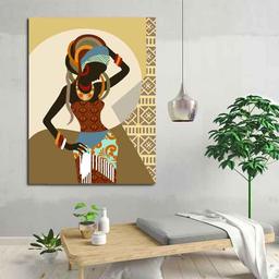 تابلو بوم چاپی لاویا طرح زن آفریقایی کد ART-1500