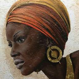 تابلو بوم چاپی لاویا طرح پرتره زن سیاه پوست کد ART-1319