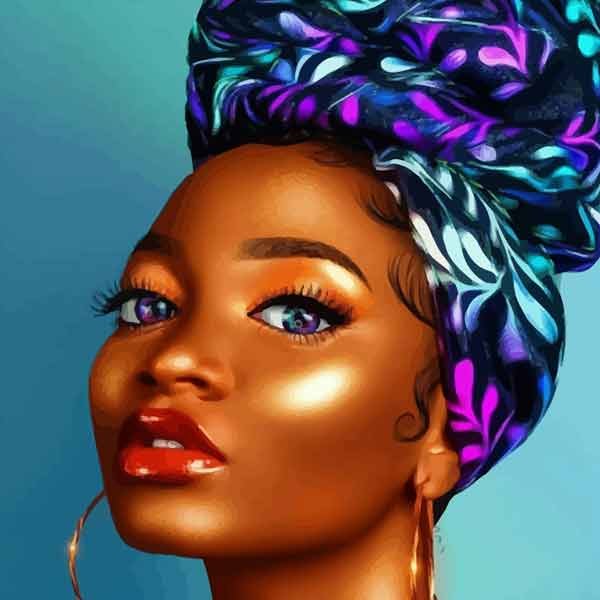 تابلو بوم چاپی لاویا طرح زن سیاهپوست کد ART-1429