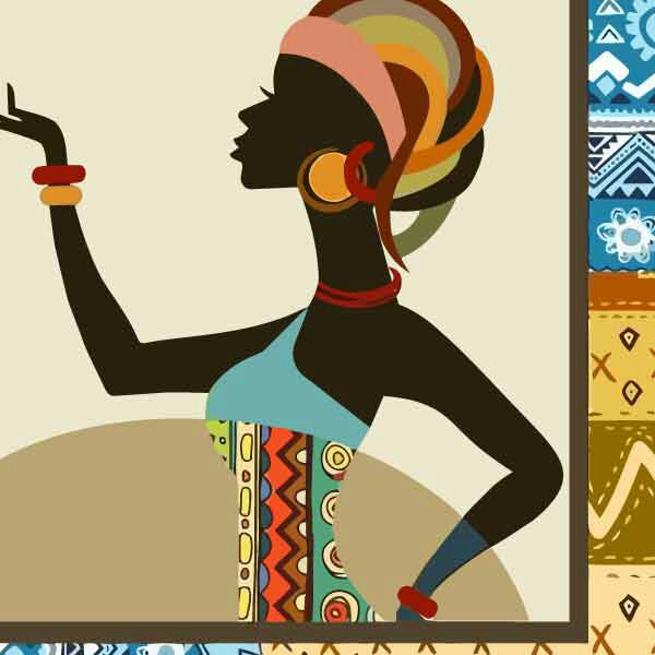 تابلو بوم چاپی لاویا طرح زن سیاه پوست کد ART-1501