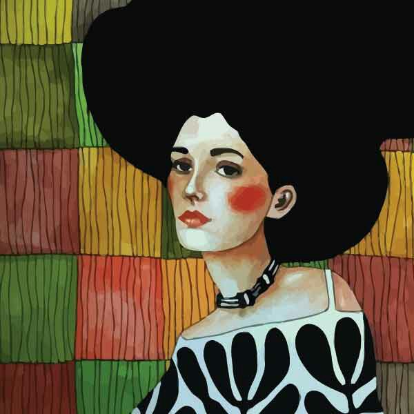 تابلو بوم چاپی لاویا نقاشی ترک طرح زن کد ART-1659