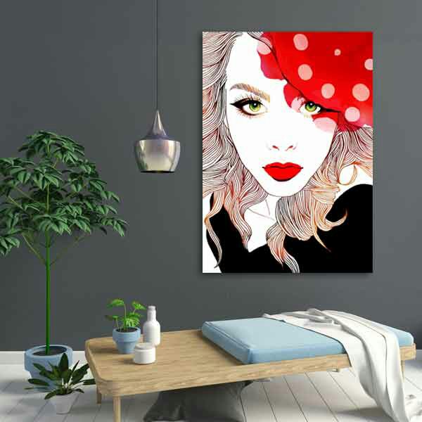 تابلو بوم چاپی لاویا طرح پرتره زن کد ART-1626