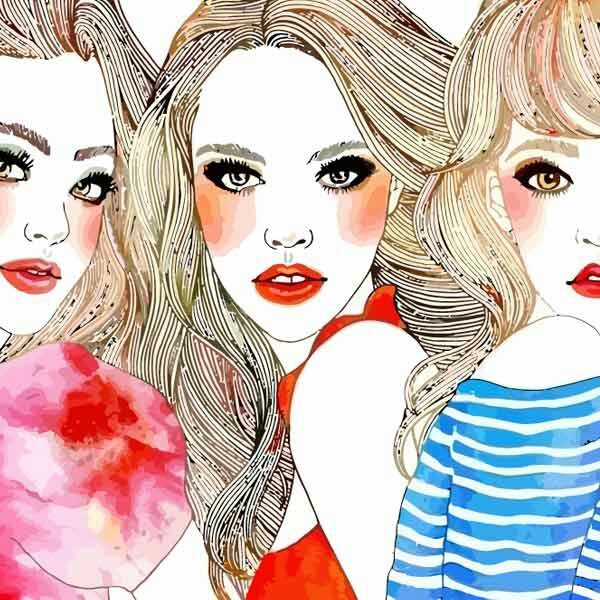 تابلو بوم چاپی لاویا طرح پرتره سه زن کد ART-1631