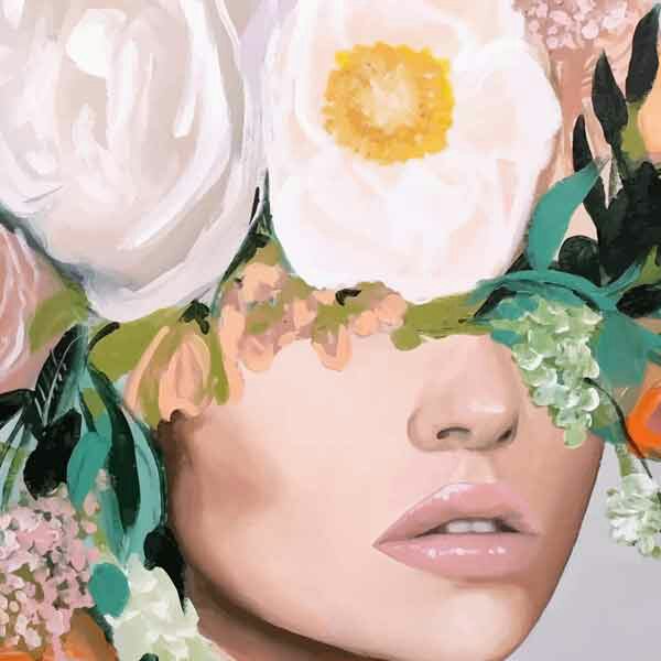 تابلو بوم چاپی لاویا طرح زن و گل کد ART-1629