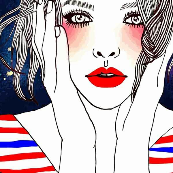 تابلو بوم چاپی لاویا طرح پرتره زن کد ART-1630