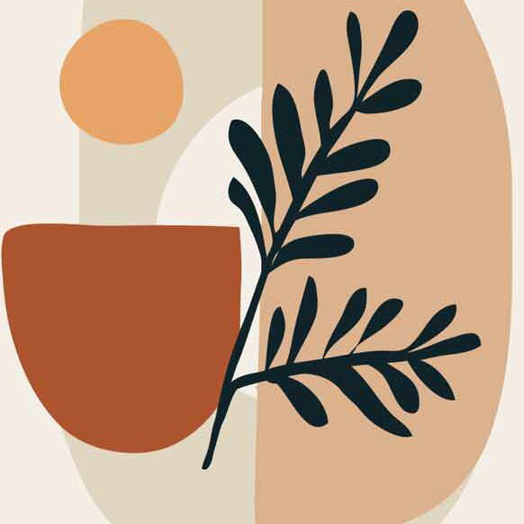 تابلو بوم چاپی لاویا طرح برگ مدرن کد ART-1793