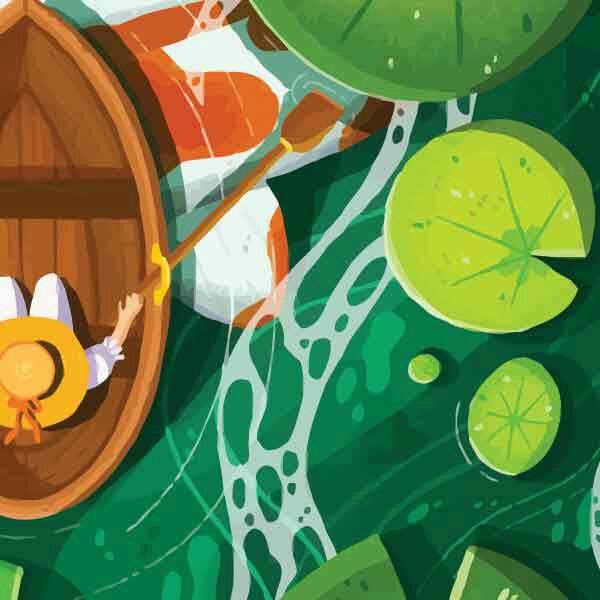 تابلو بوم چاپی لاویا طرح قایق سواری کد ART-1888