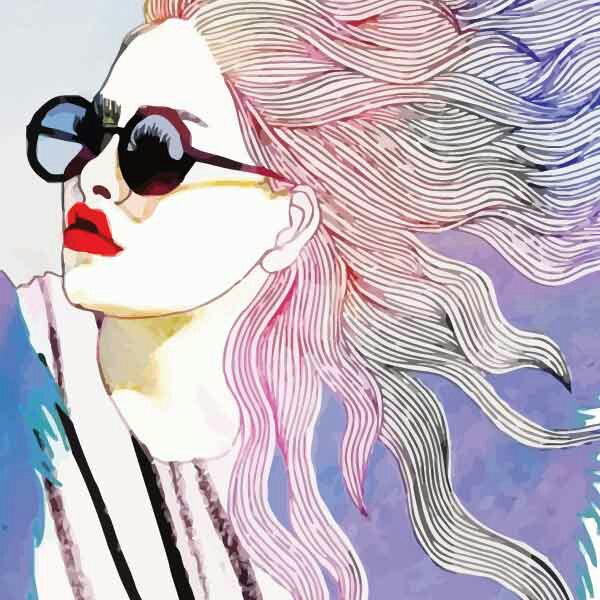 تابلو بوم چاپی لاویا طرح زن عینکی کد ART-1700