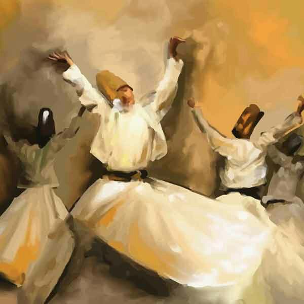 تابلو بوم چاپی لاویا طرح رقص سماع کد ART-1773