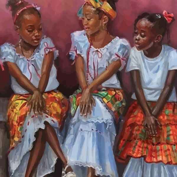 تابلو بوم چاپی لاویا طرح دختران سیاه پوست کد ART-1601