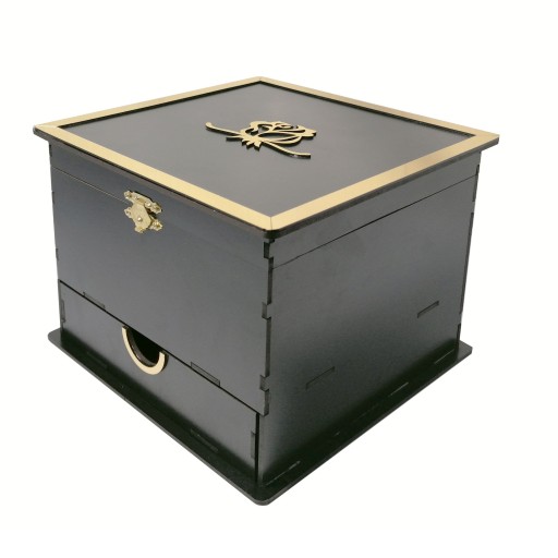 باکس کشودار18 باکس هدیه باکس کشودار گل باکس کشودار جواهرات جنس چوب باکس مربع کشودار