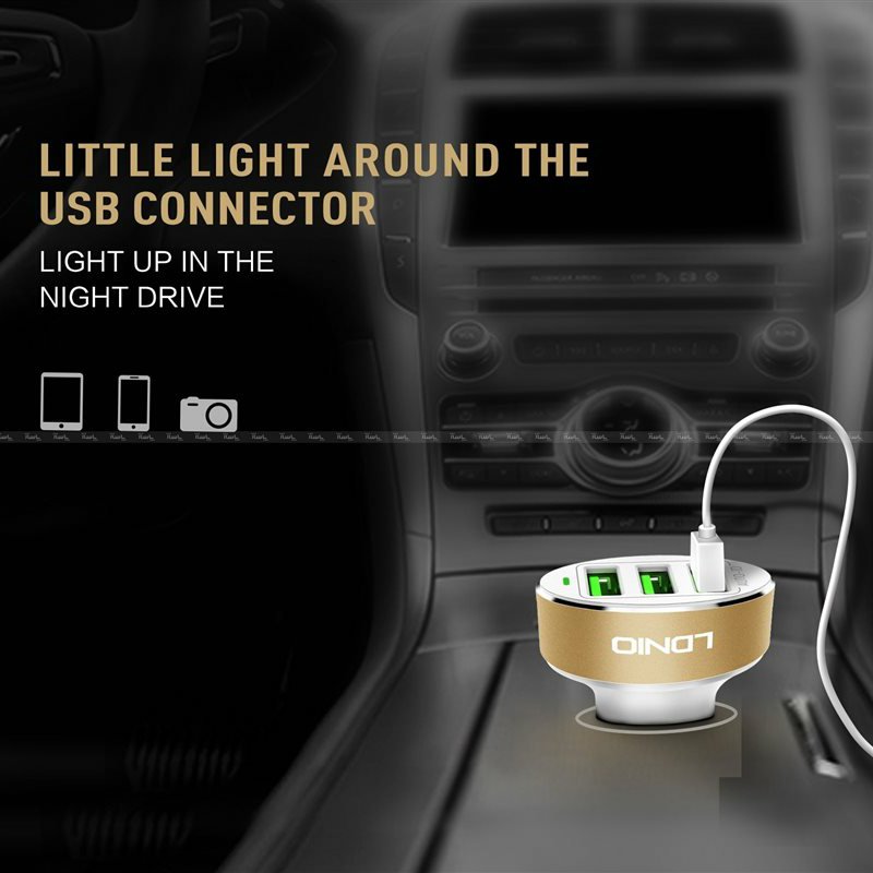 شارژر فندکی الدینیو مدل C501 همراه با کابل microUSB