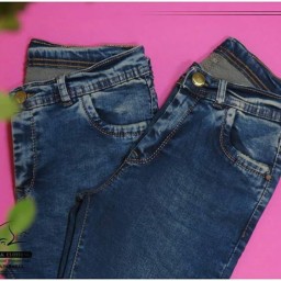 شلوار جین قد 90 جذب رنگ سبزآبی خاص با کشسانی بالا و پارچه عیار بالا