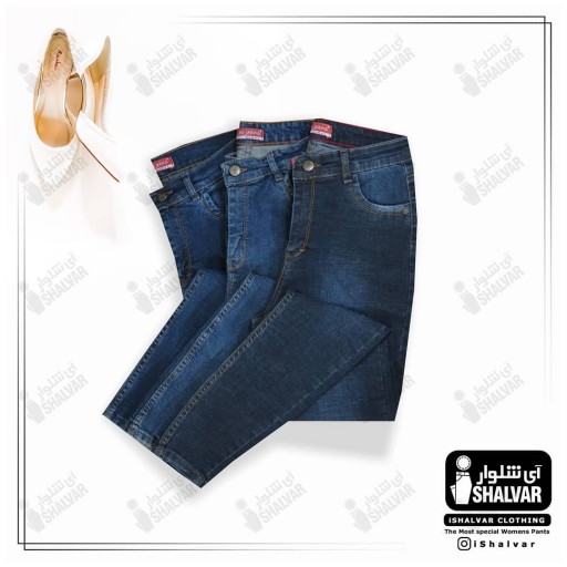 شلوار جین زنانه قد بلند قد 100 با کشسانی مناسب فاق بلند درجه یک