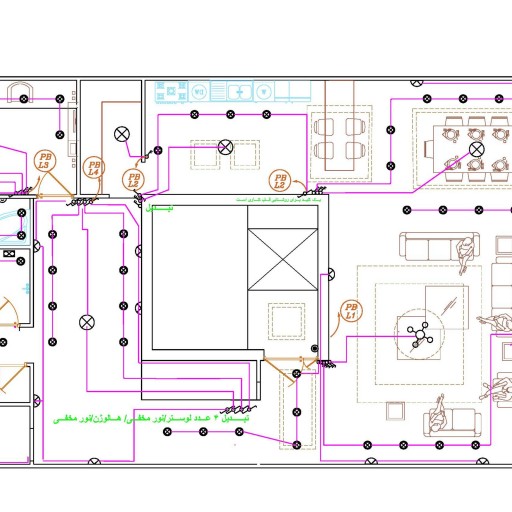 دفتر چه محاسبات نقشه تاسیسات برق ساختمان 6 طبقه  مسکونی
