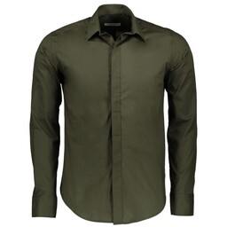 پیراهن مردانه برند پبونی دکمه مخفی تن خور عالی موجود در سه رنگ سبز سرمه ای سفید سایز xl
