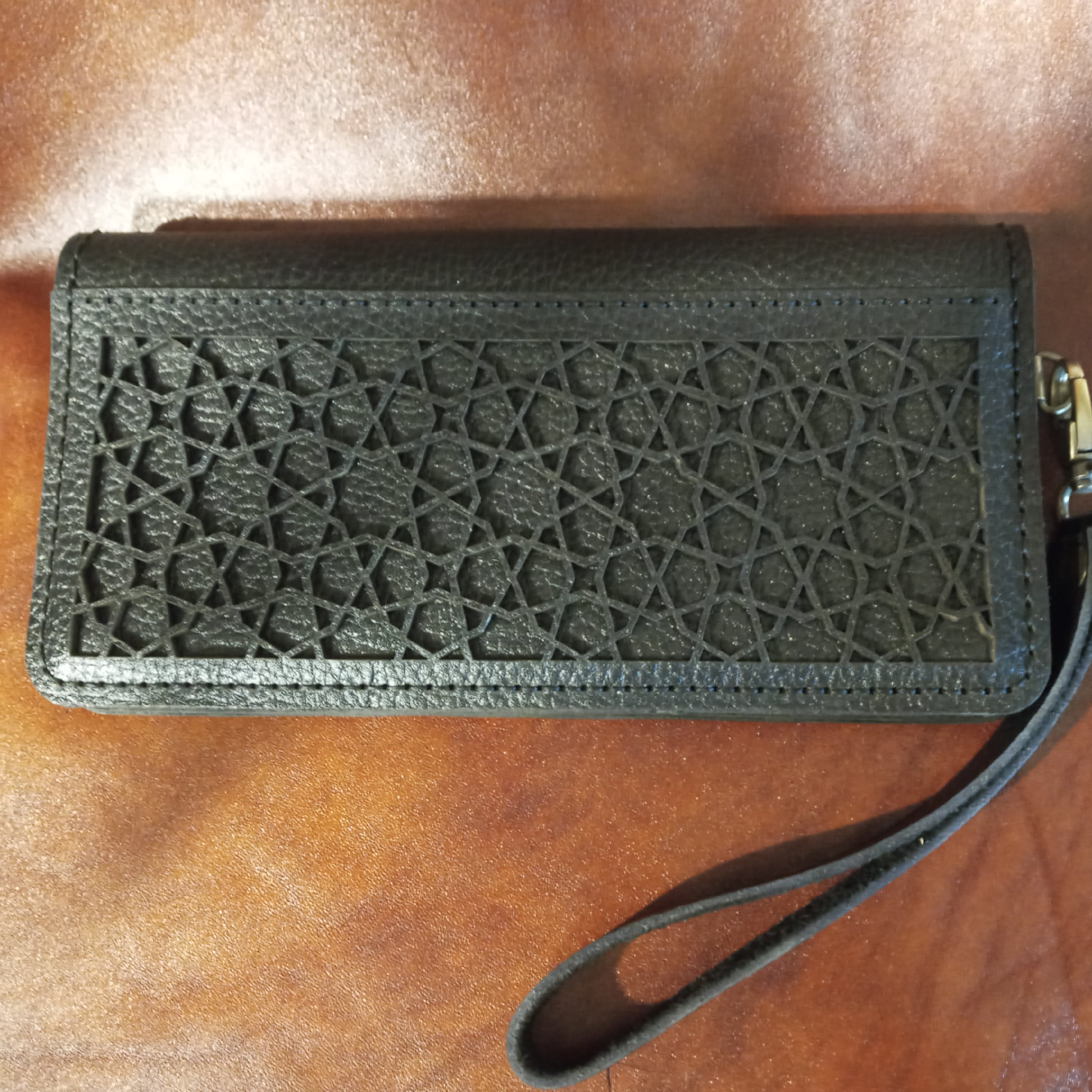 کیف پول زنانه چرم گاوی دست دوز مدل گیپوری