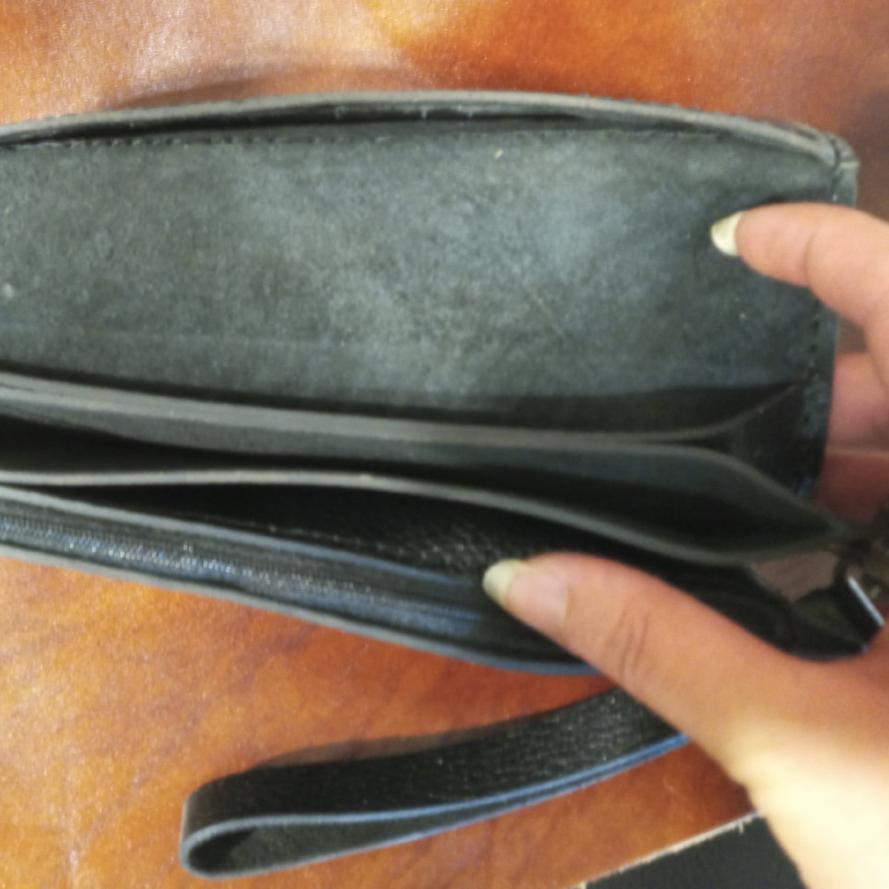 کیف پول زنانه چرم گاوی دست دوز مدل گیپوری