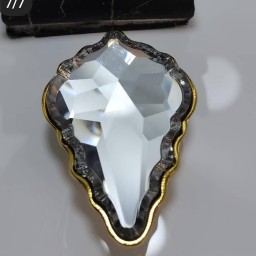 دستگیره کابینت کریستالی الماسی وارداتی بدنه طلایی رنگ ثابت رویه کریستال اصلی