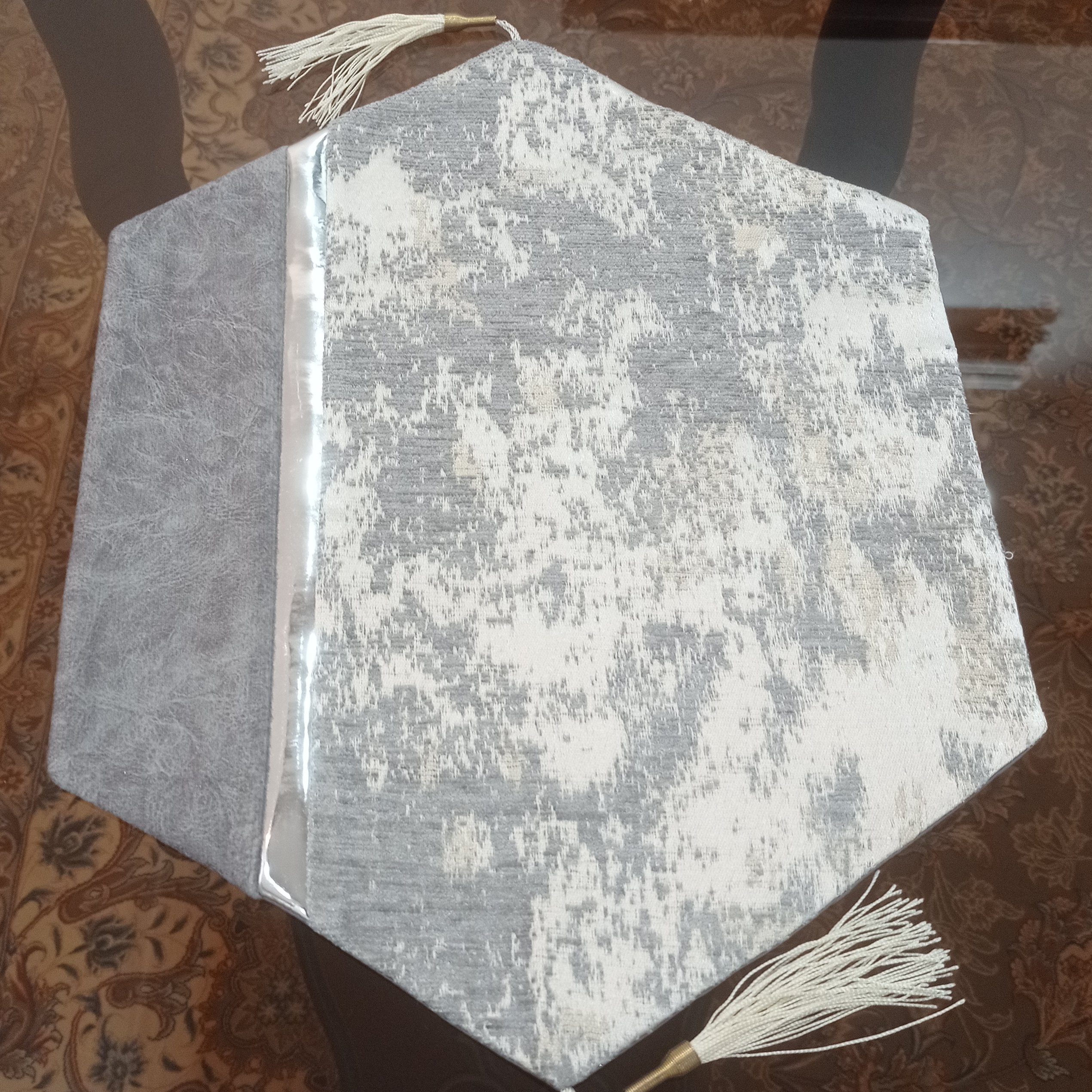 عسلی تک رومیزی مبل 40 سانتی مدل مخمل ترکیبی جدید در چهار رنگ